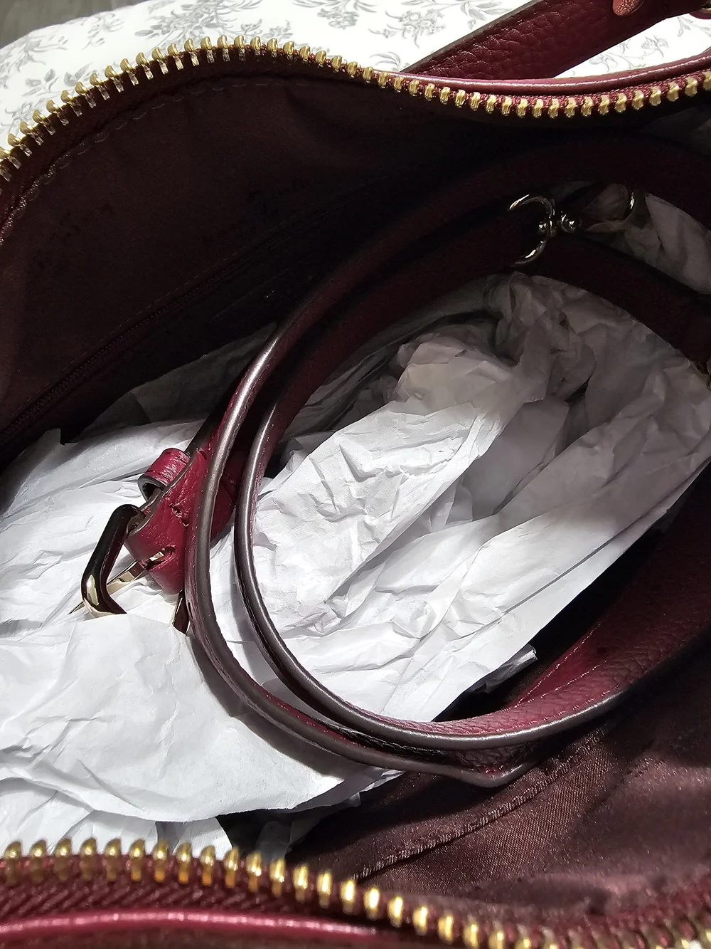 kate spade Burgundy Leather Hobo with Gold Hardware